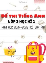 Bộ 30 Đề thi tiếng Anh Lớp 3 học kì 1 năm học 2024-2025 (Có đáp án)